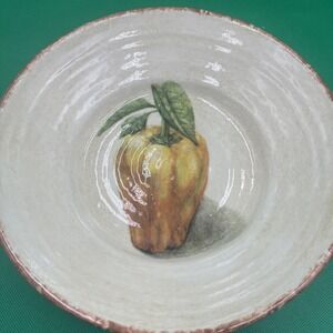 WILLIAMS SONOMA Yellow Pepper Pasta Bowl Jardin Potager Soup Salad Large Italy